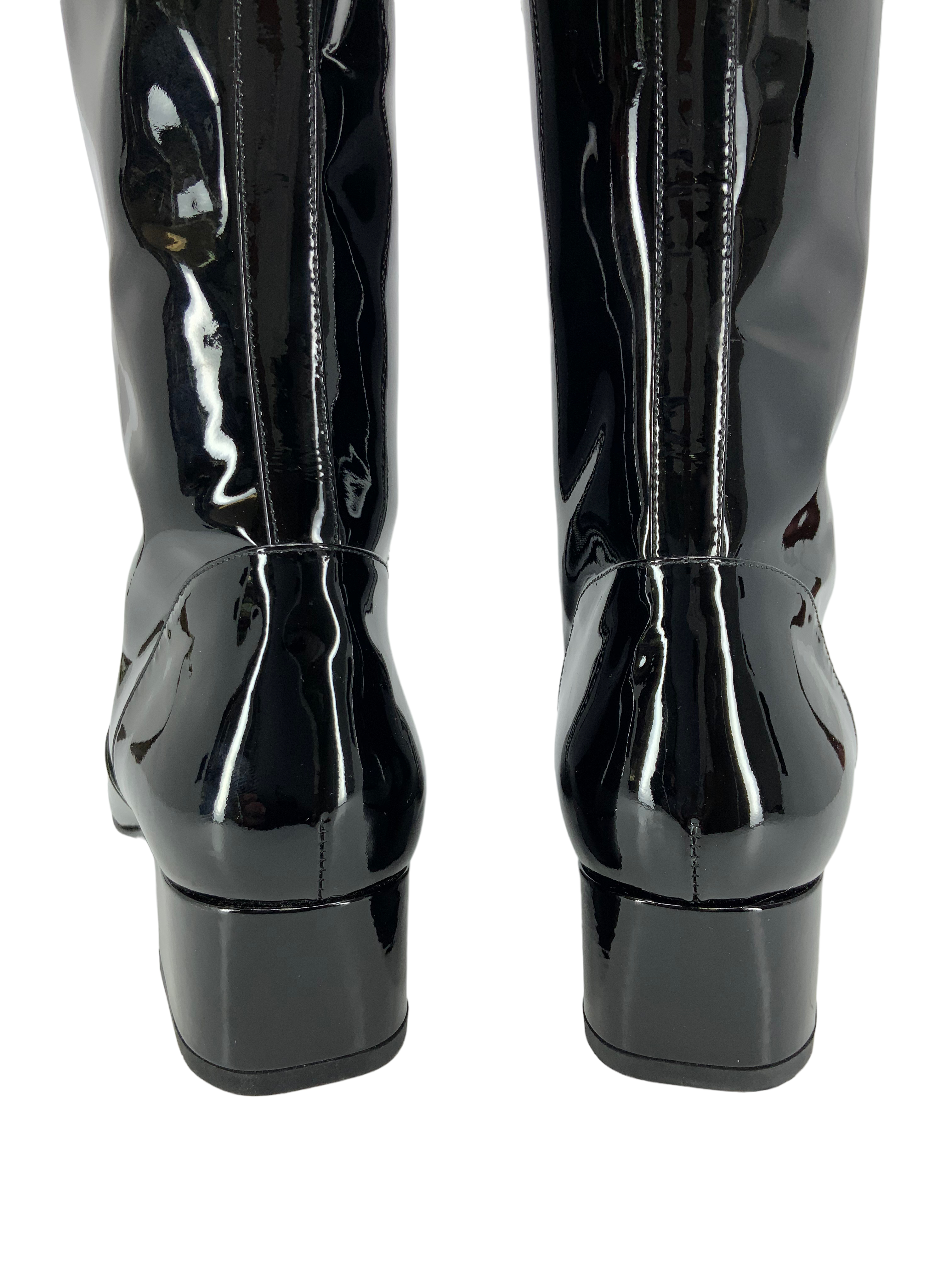 Saint Laurent Patent Leather Boots - Size 9 Mid Calf