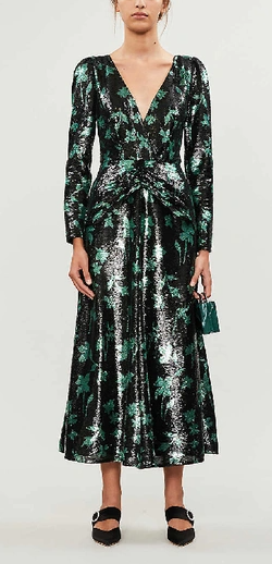 Sequin Twist Leaf Dress