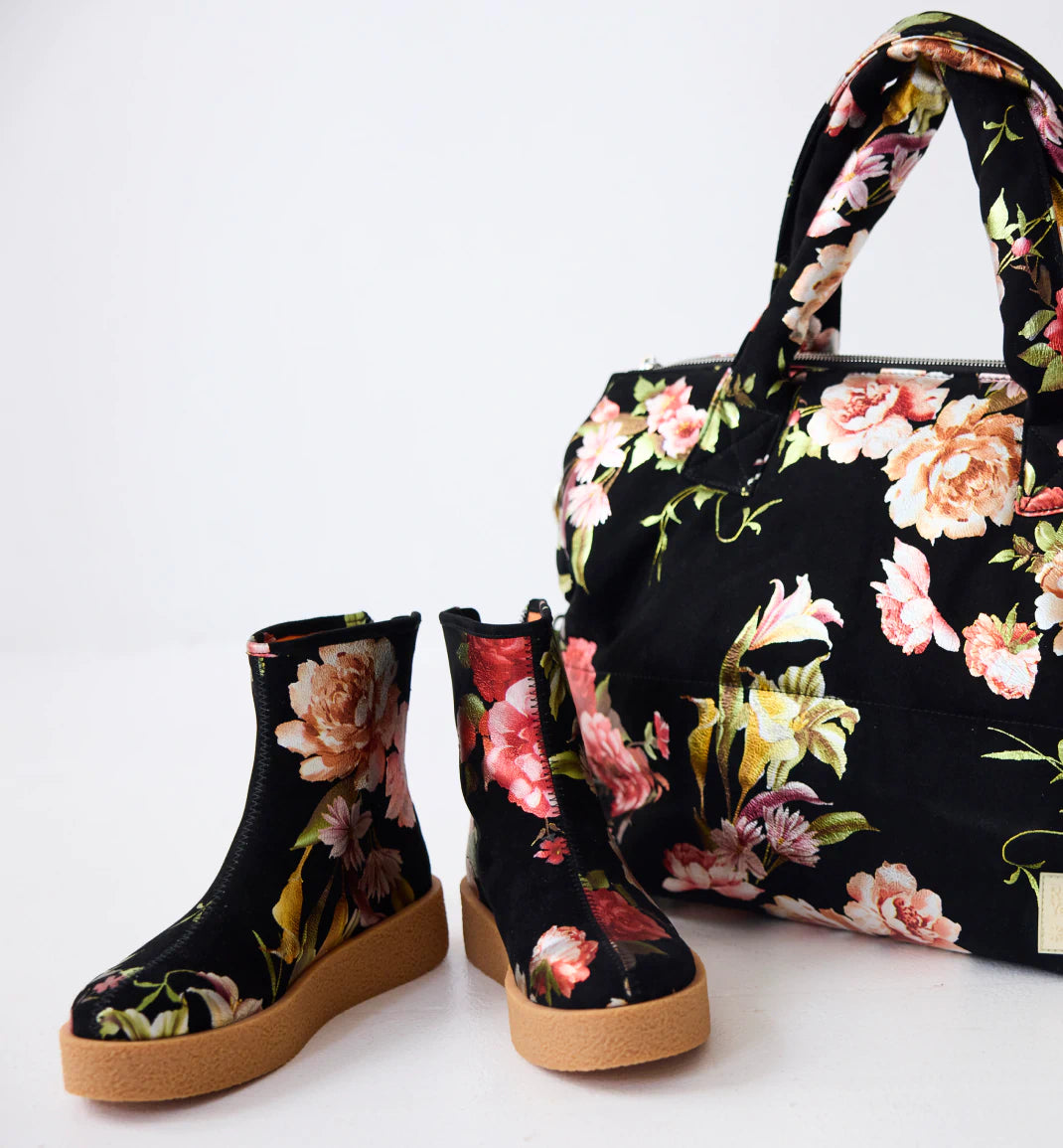 Shadow Boot - Printed Suede, Floral Inspired