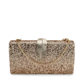 Shimmering Leaf Print Clutch