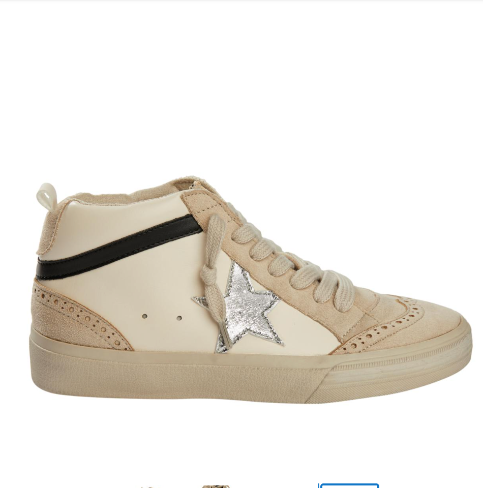 SHUSHOP White Mid Top Sneakers - Paulina - Buy Now