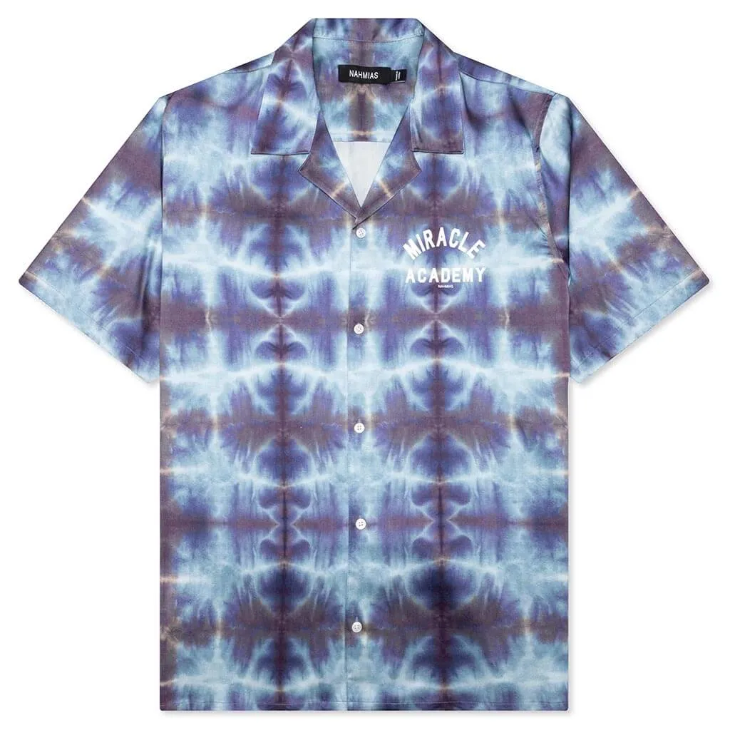 Silk Tie Dye Short Sleeve Shirt - Vibrant Colors