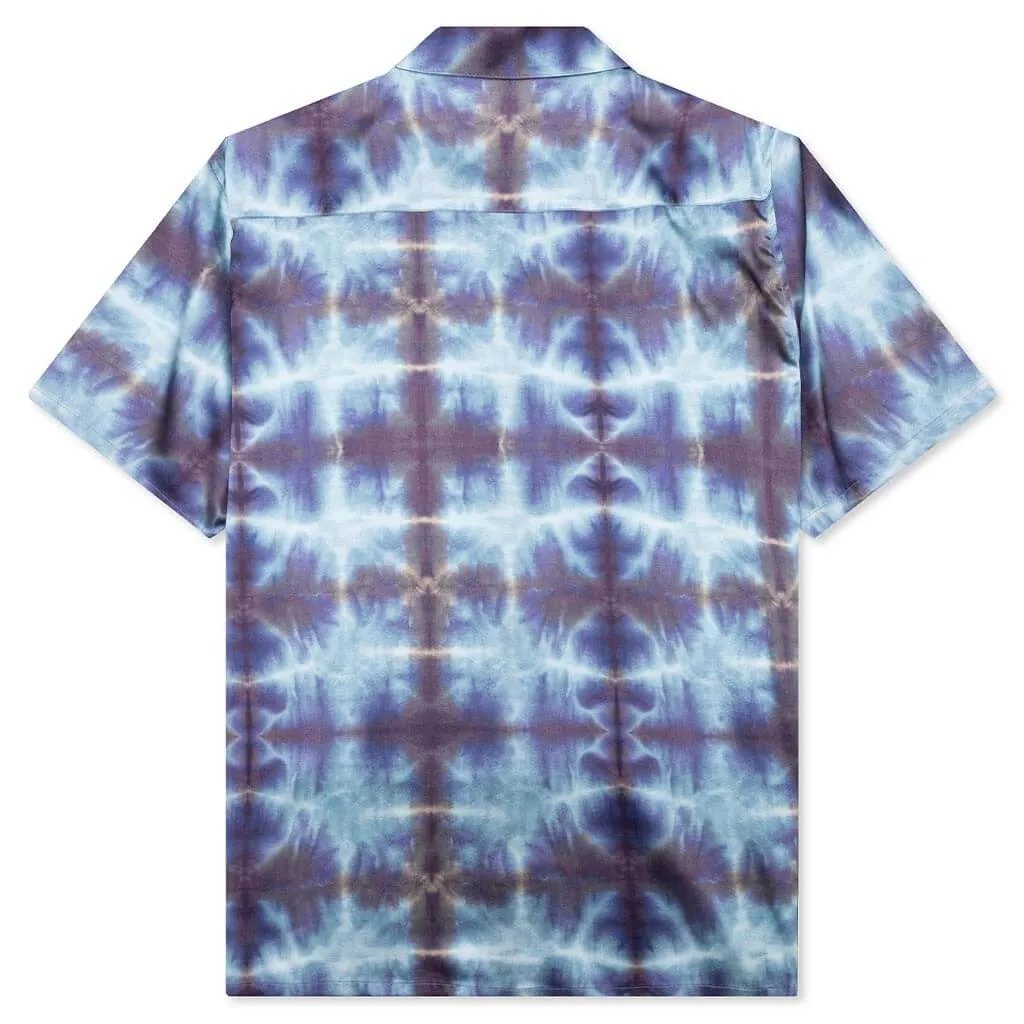 Silk Tie Dye Short Sleeve Shirt - Vibrant Colors