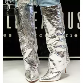 silver paisley cuff boot