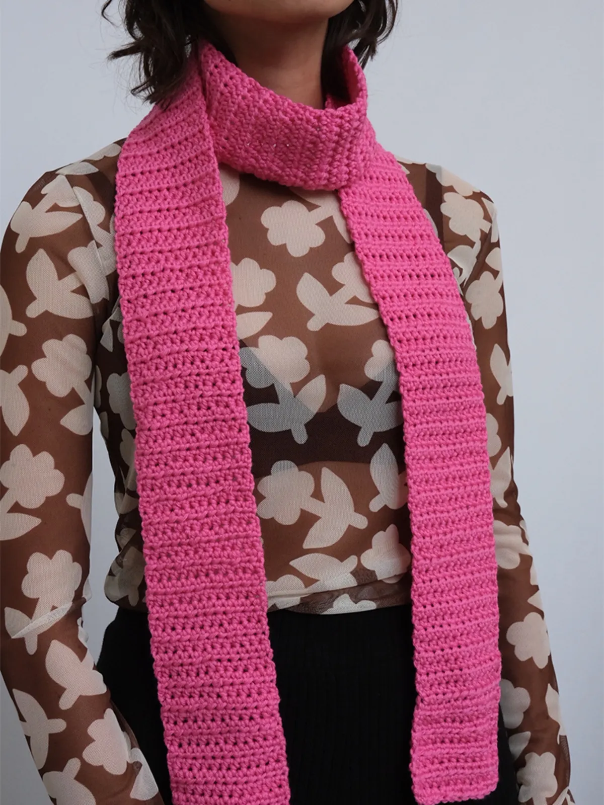 Pink Narrow Scarf