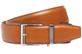 Smooth Pecan Dress Belt with 40mm Strap