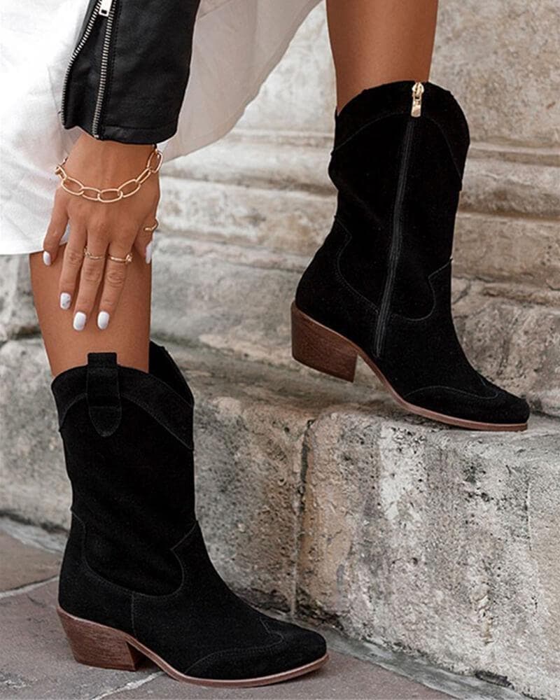 Split Zipper Flat Boots