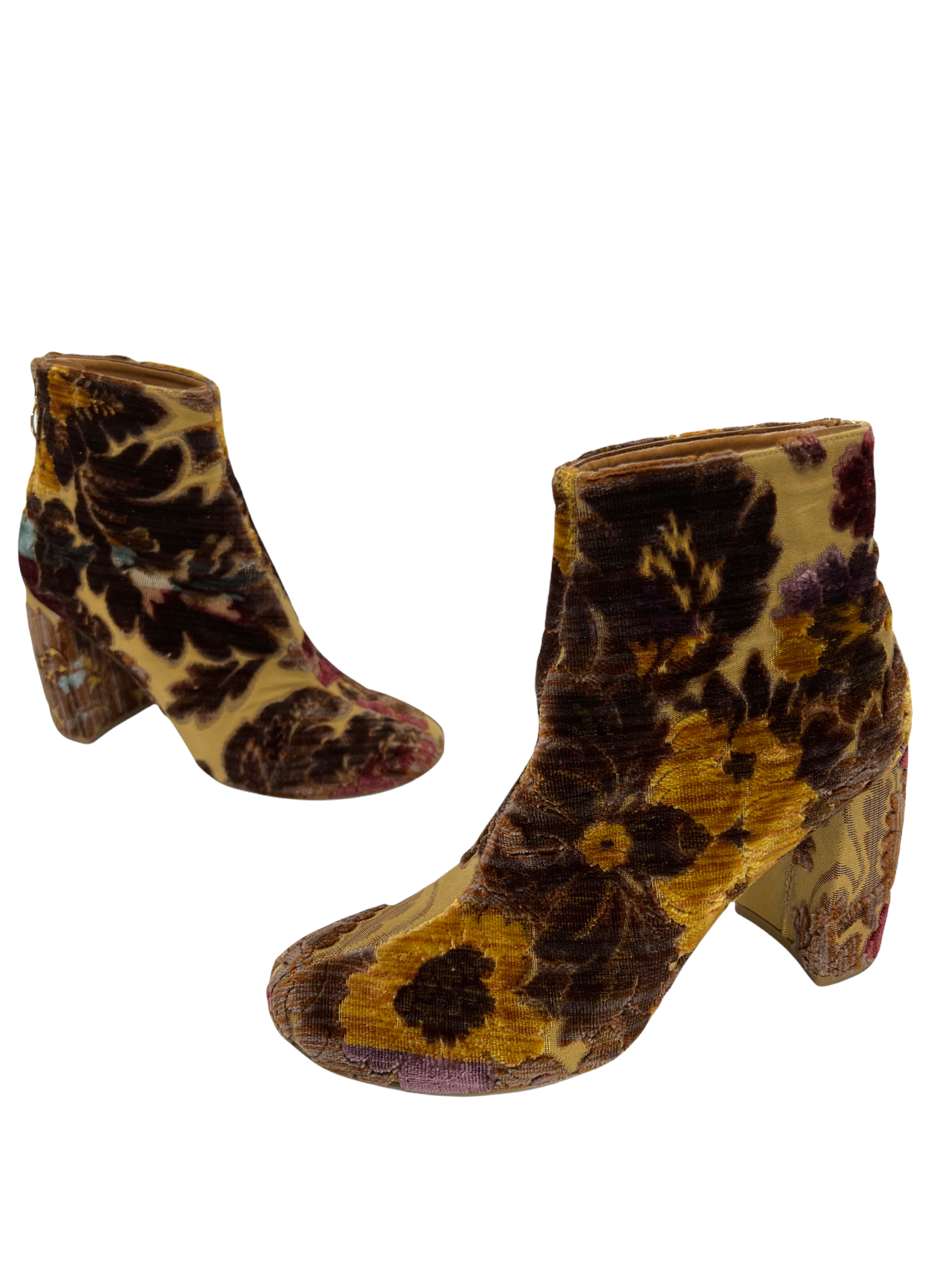 Stella McCartney Mustard Brocade Boots Size 9.5 - Available Now