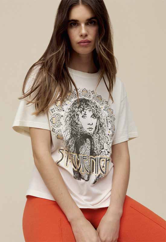 Stevie Nicks Metallic Boyfriend Tee - Buy Now