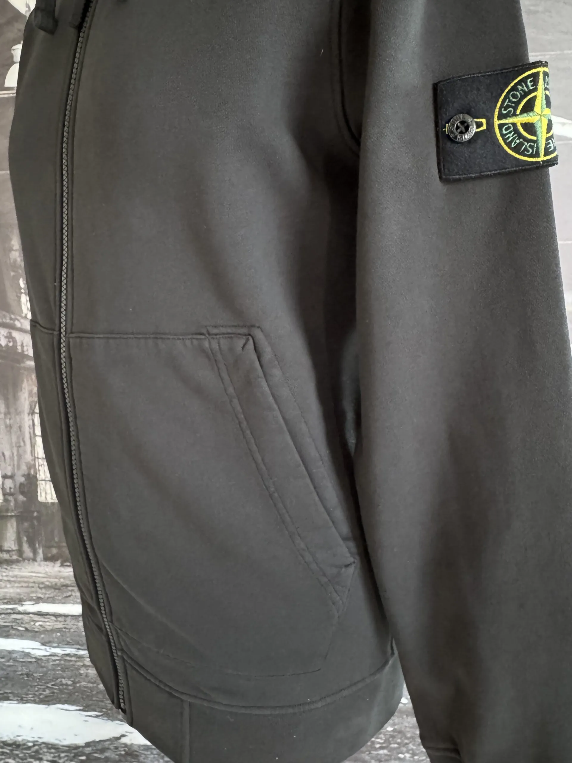 STONE ISLAND FULL ZIP HOODED SWEATSHIRT