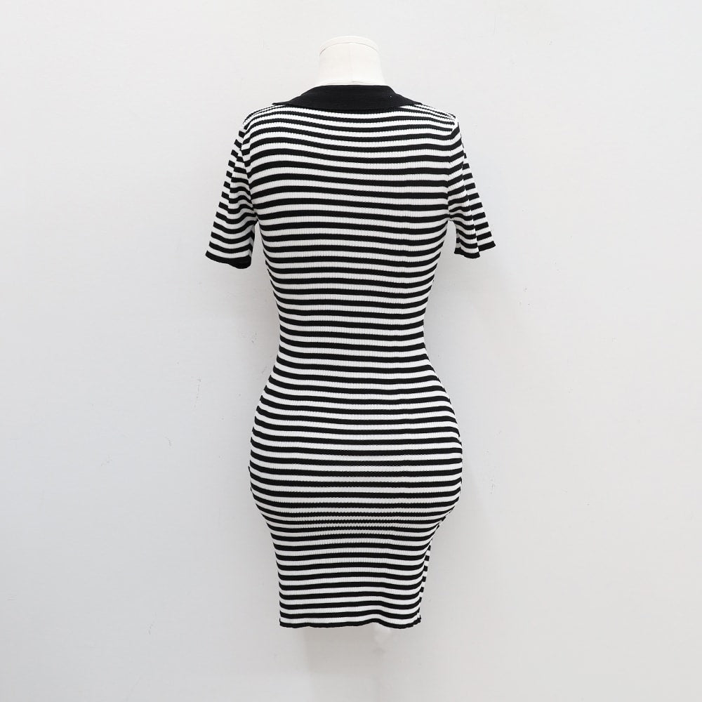 Striped Collar Mini Dress CM29