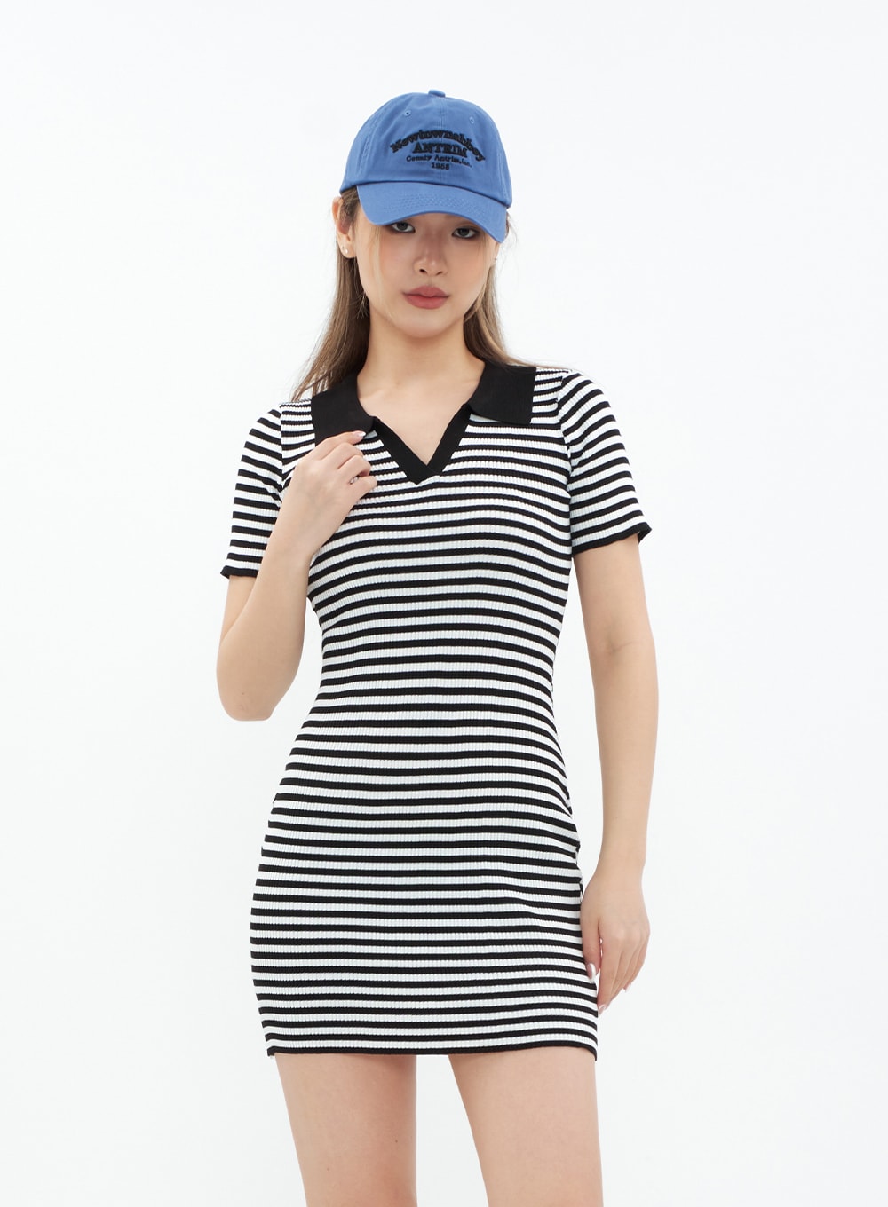 Striped Collar Mini Dress CM29