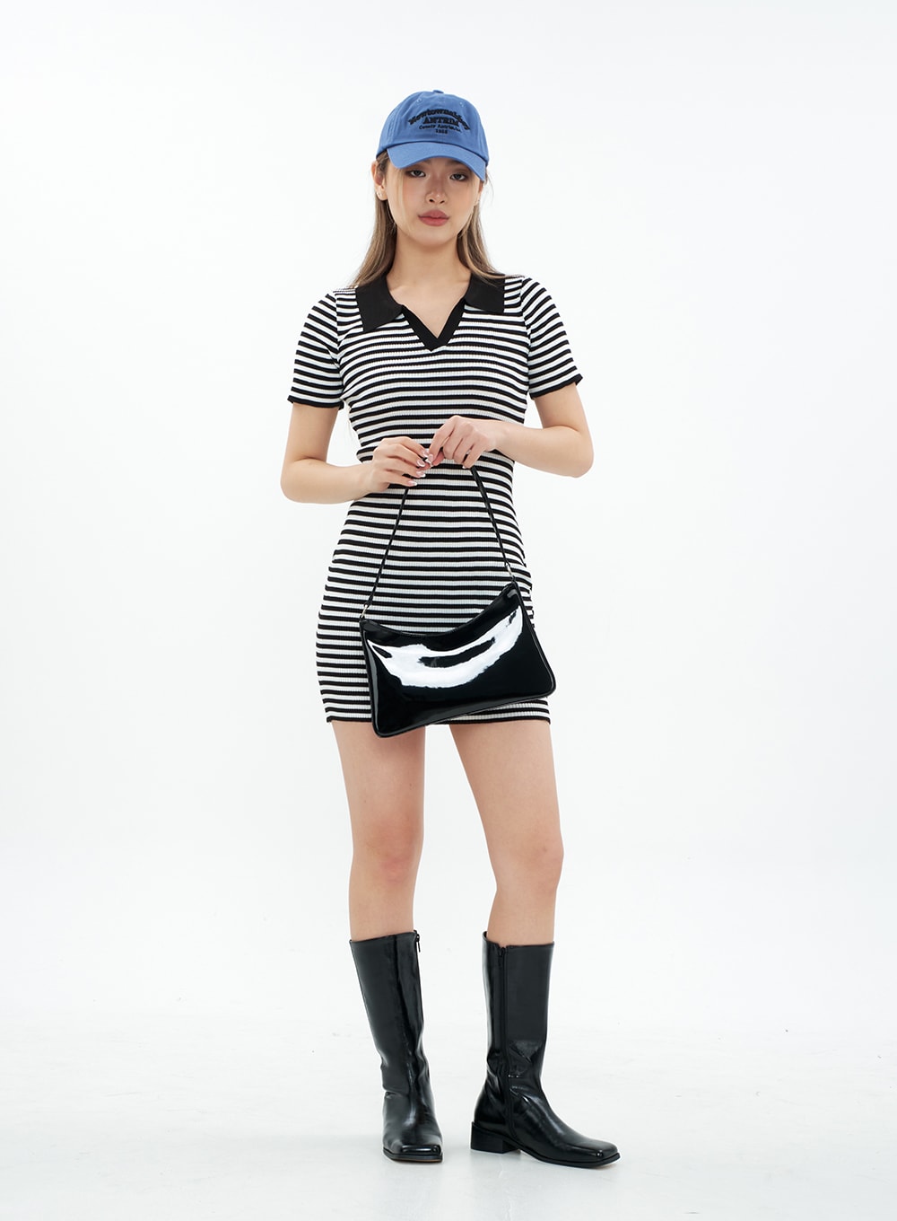 Striped Collar Mini Dress CM29