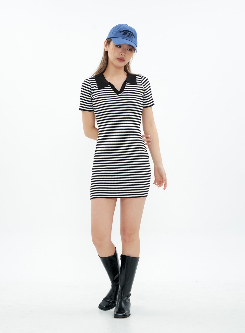 Striped Collar Mini Dress CM29