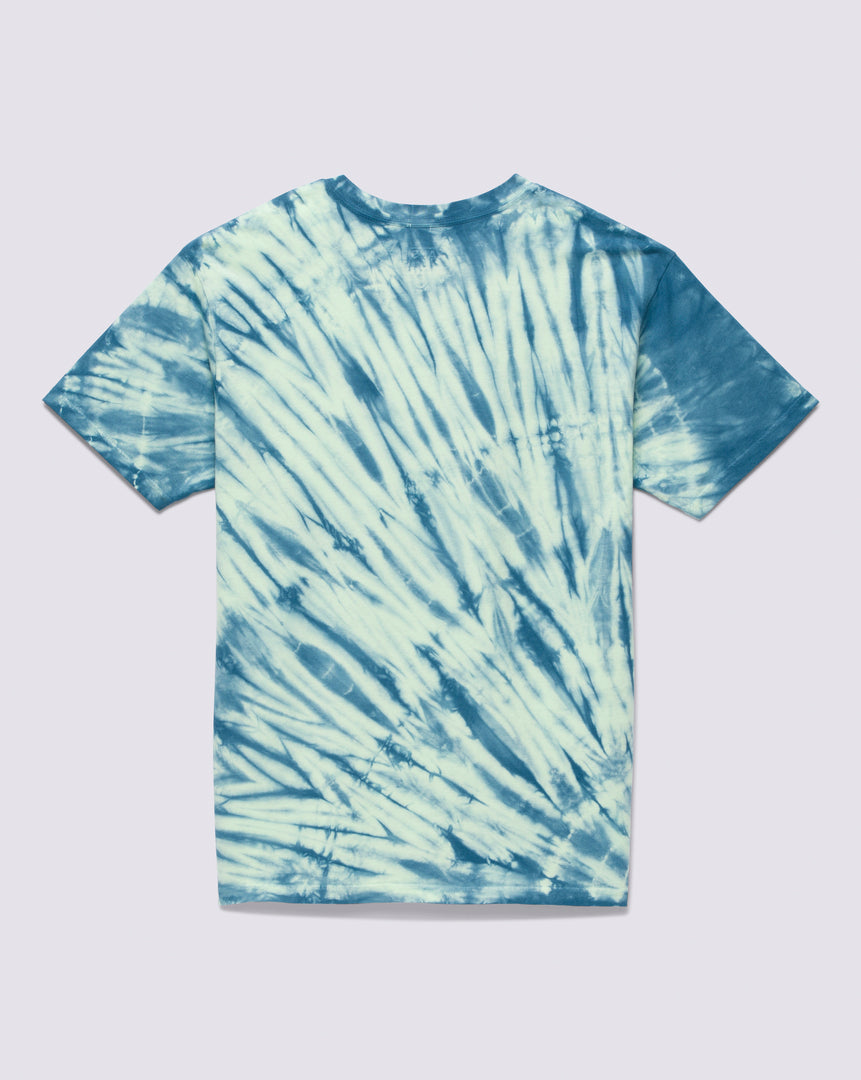 Striped Short Sleeve T-shirt with Box Drop V Tie Dye Pattern