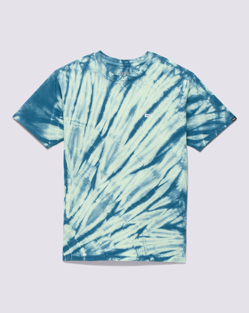 Striped Short Sleeve T-shirt with Box Drop V Tie Dye Pattern