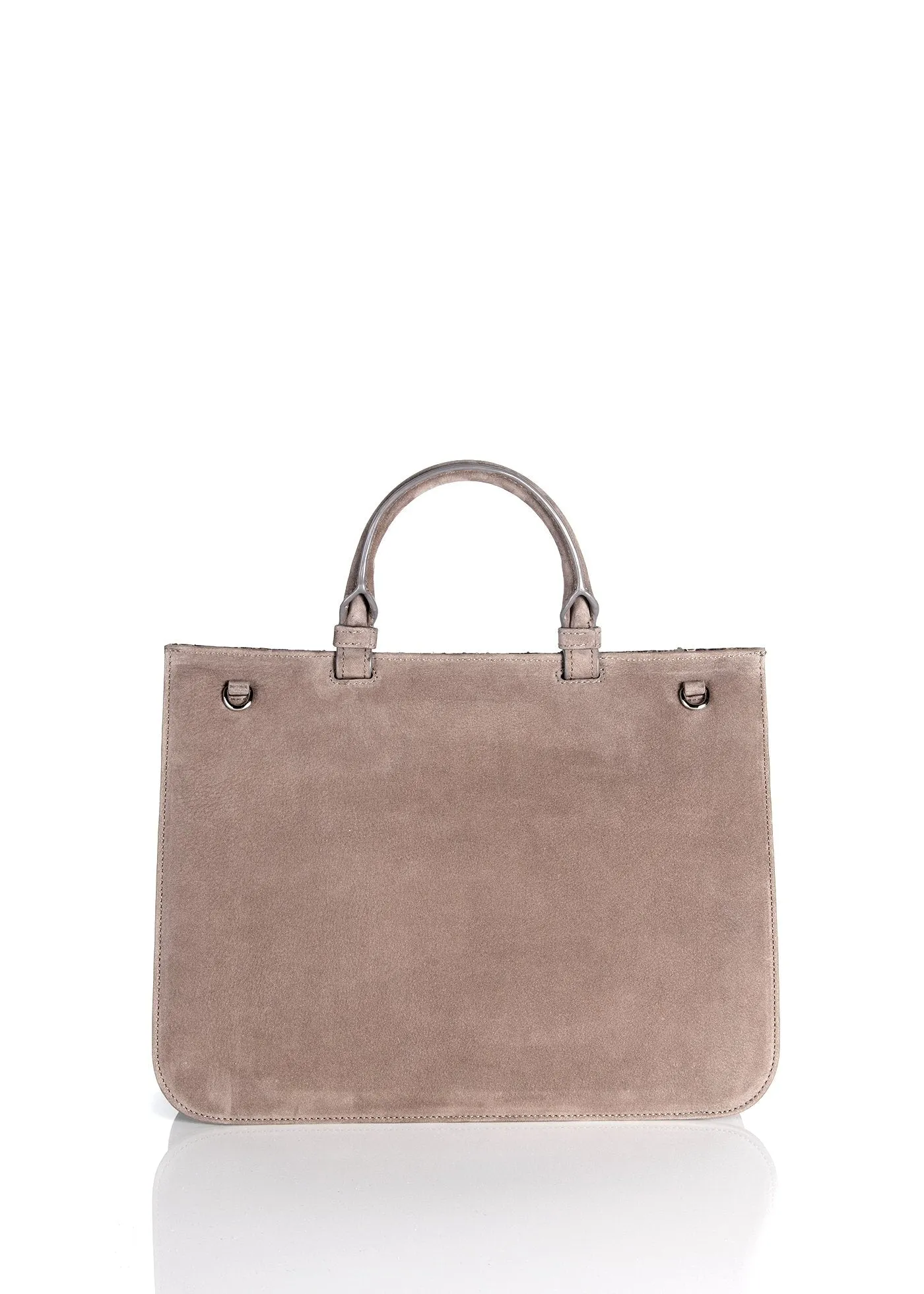 Suede Light Brown Sydney Convertible Satchel with Topaz Grommet