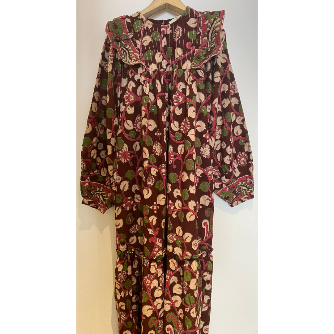 sun dress burgundy flower print