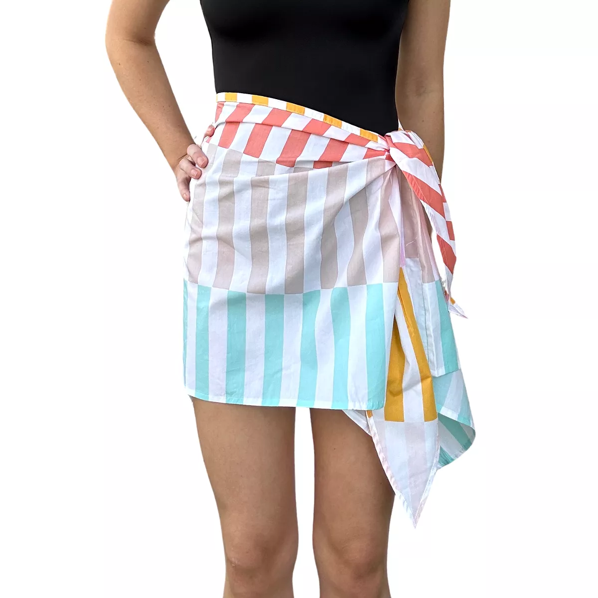 Sunbaker Wrap Skirt - Multi Stripe.