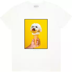 T-shirt Dog Ice Cream - Natural Beachwear