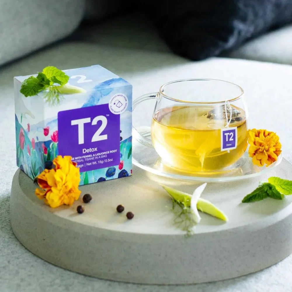 T2 Detox Tea Bag Pack - 10 Tea Bags, Box of 6