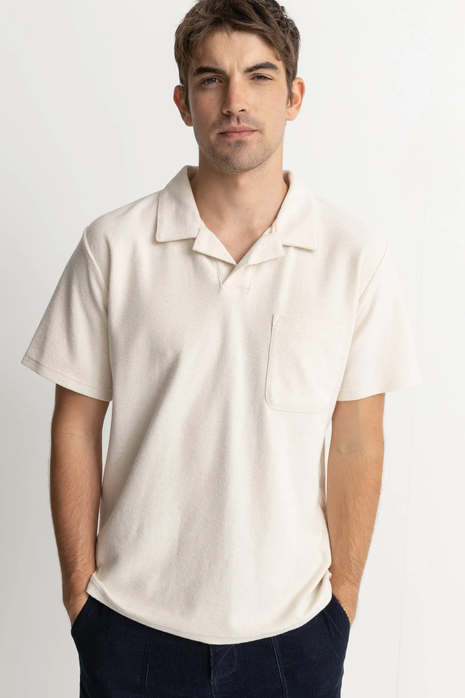 Terry Polo Shirt Natural - Vintage Style