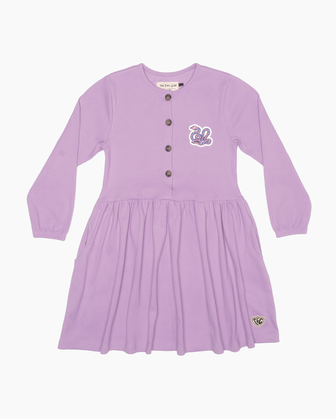 TGC Lilac Wavy Snake Front Button Dress