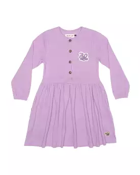 TGC Lilac Wavy Snake Front Button Dress