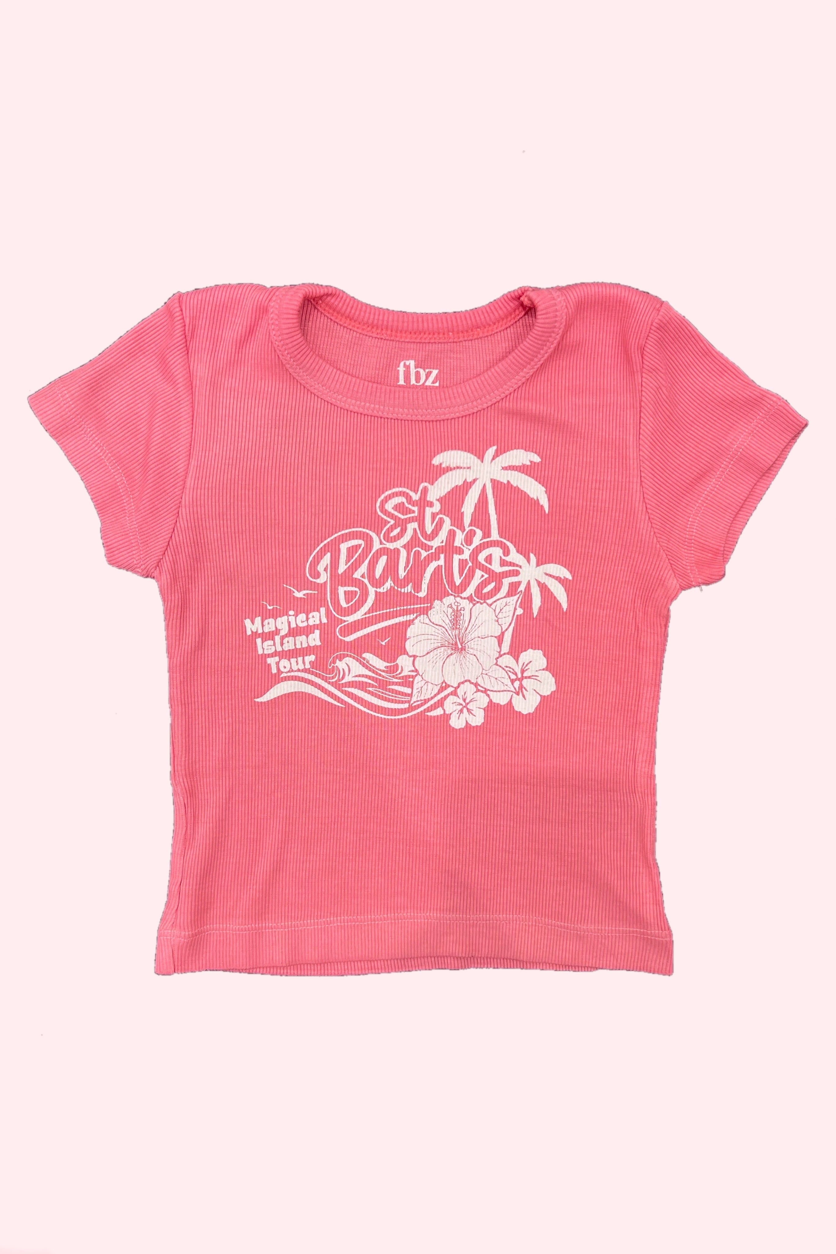 The optimized term for Pink St Barts Ribbed Tee is Pink Ribbed Tee from St Barts.