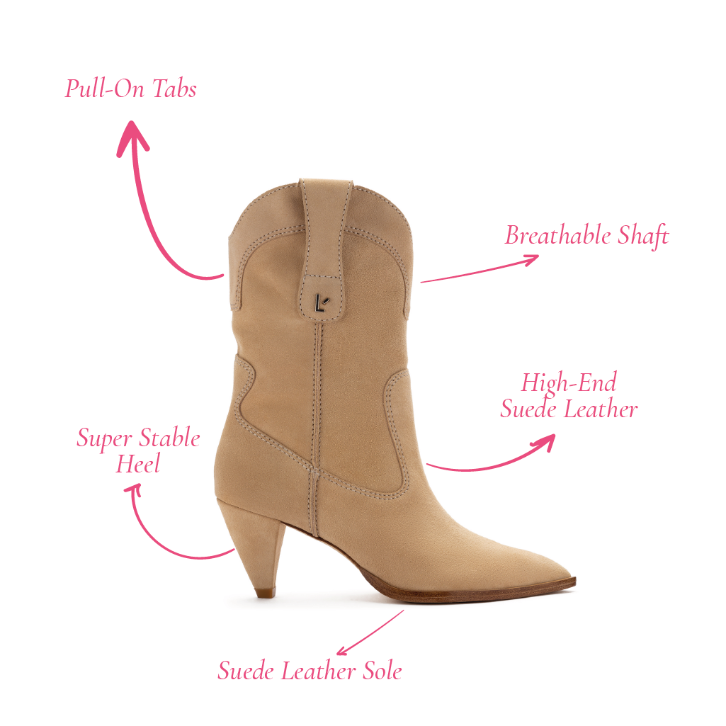 Thelma Suede Boots - Sand Suede - Shop Now.