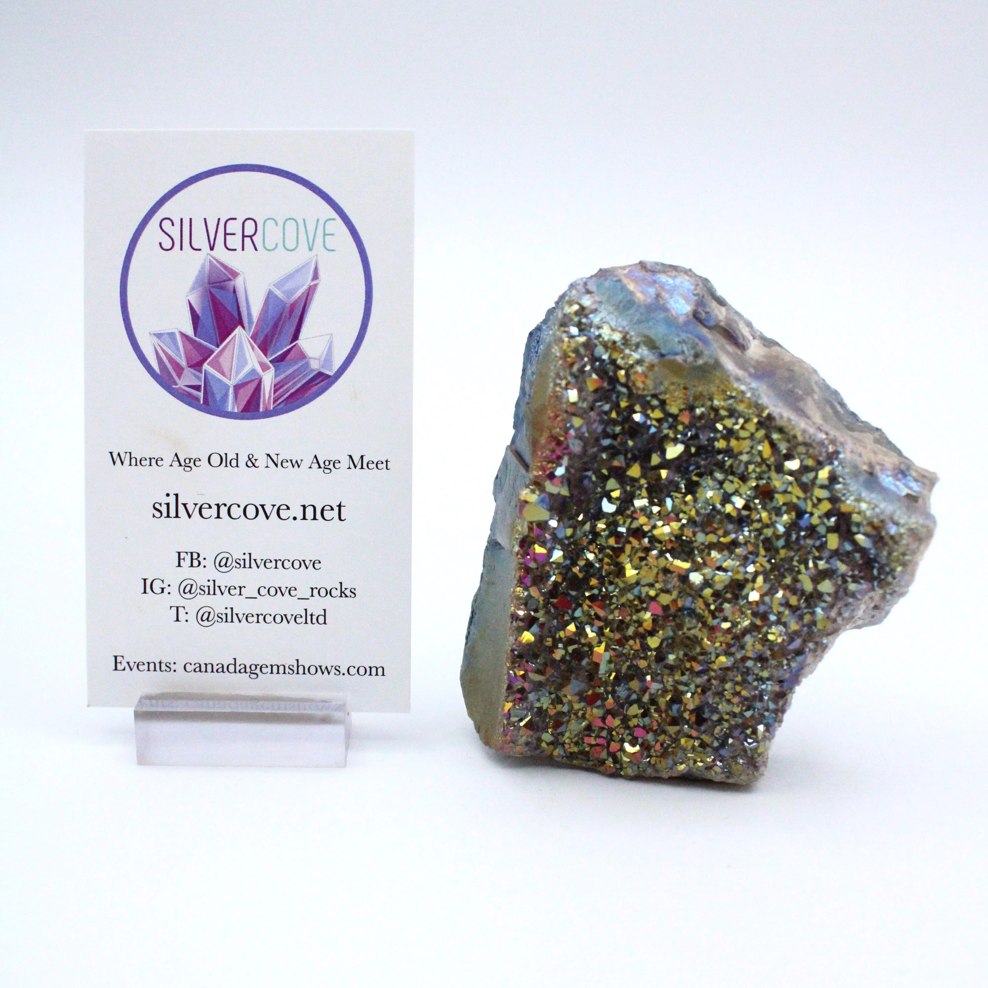 Titanium Aura Quartz Crystal - High Quality Specimen for Sale | Shop Now