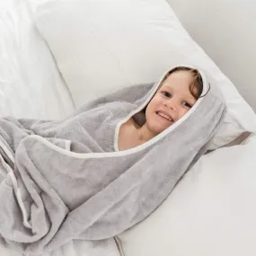 Toddler Hooded Bath Towel in Storm with Cloud Trim