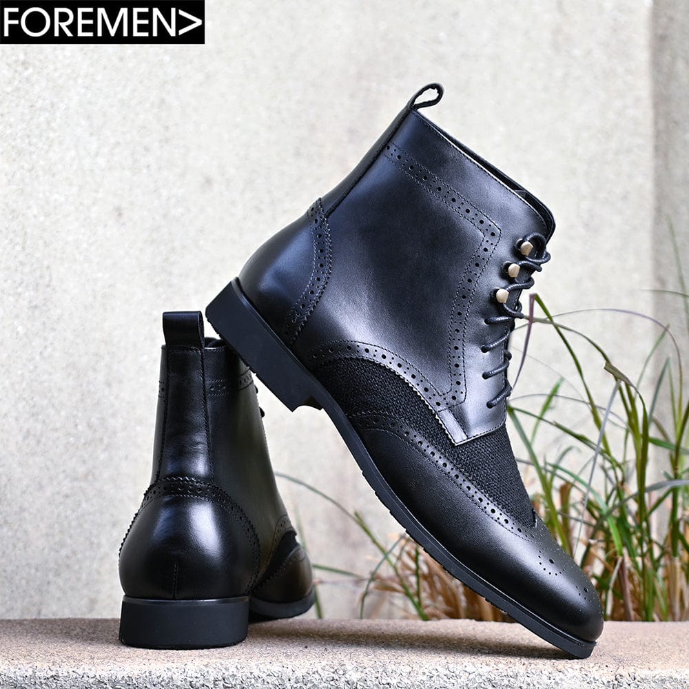 Tony Black Brogue Boots