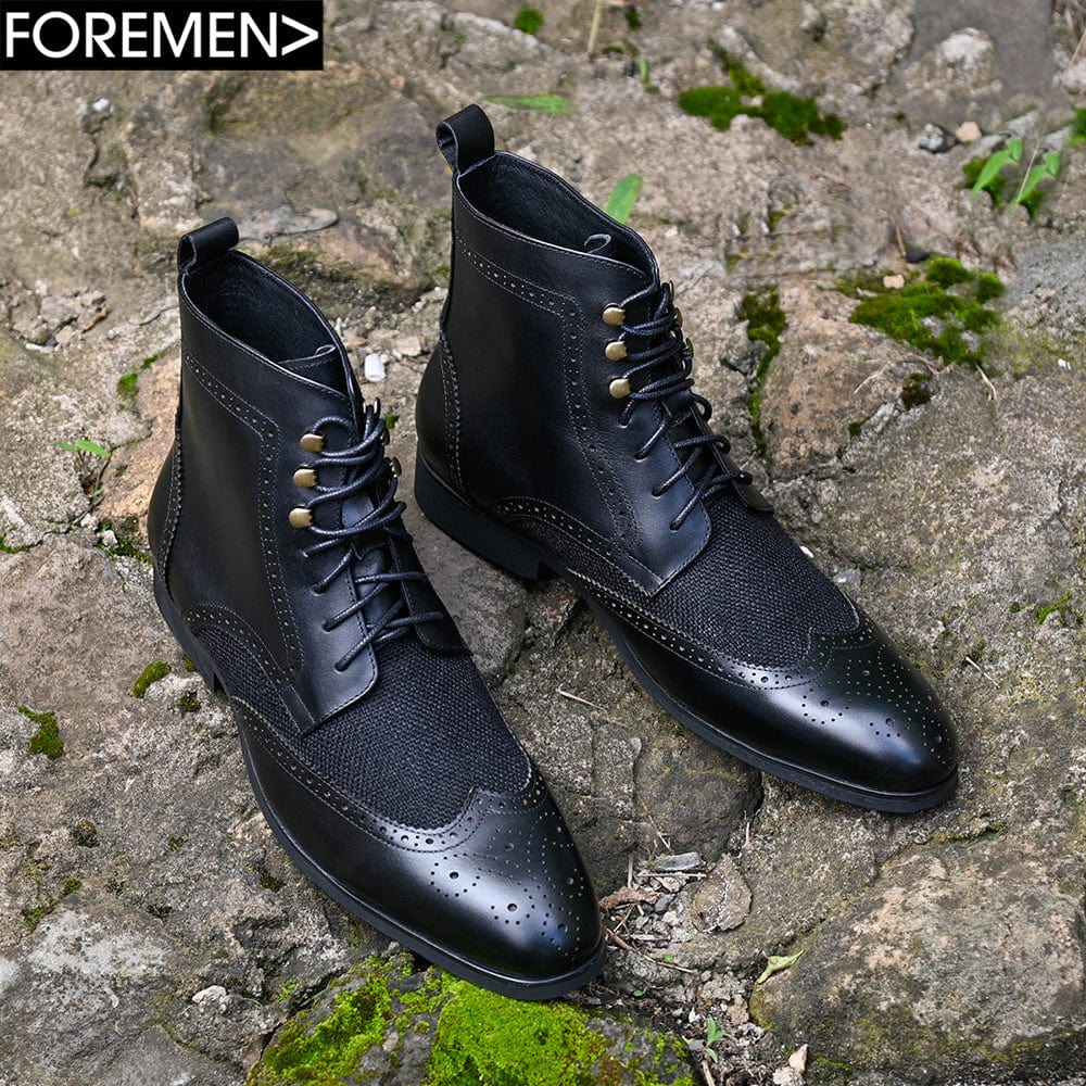 Tony Black Brogue Boots