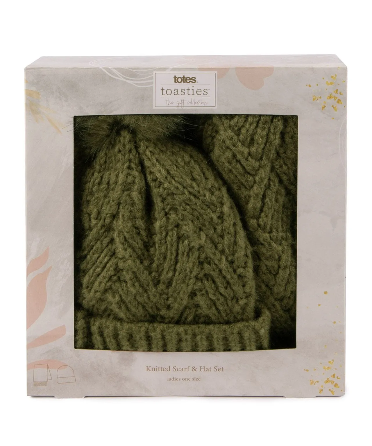 Totes Ladies Knitted Hat Scarf Gift Set