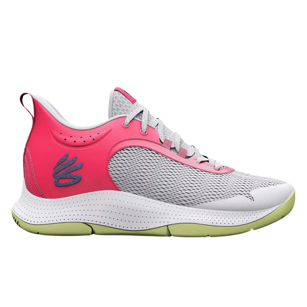 UA Curry 3Z6 Basketball Shoe - Gray Mist/Pink Shock/Downpour Gray