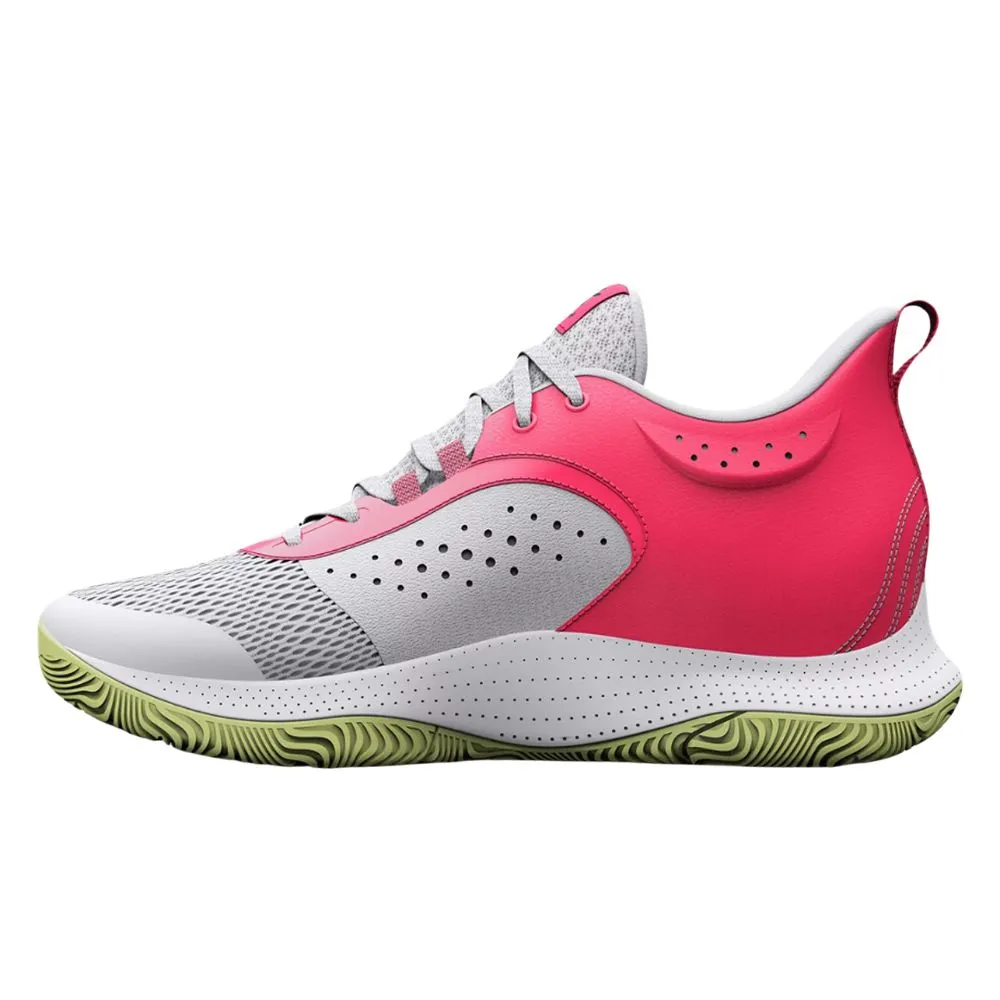 UA Curry 3Z6 Basketball Shoe - Gray Mist/Pink Shock/Downpour Gray