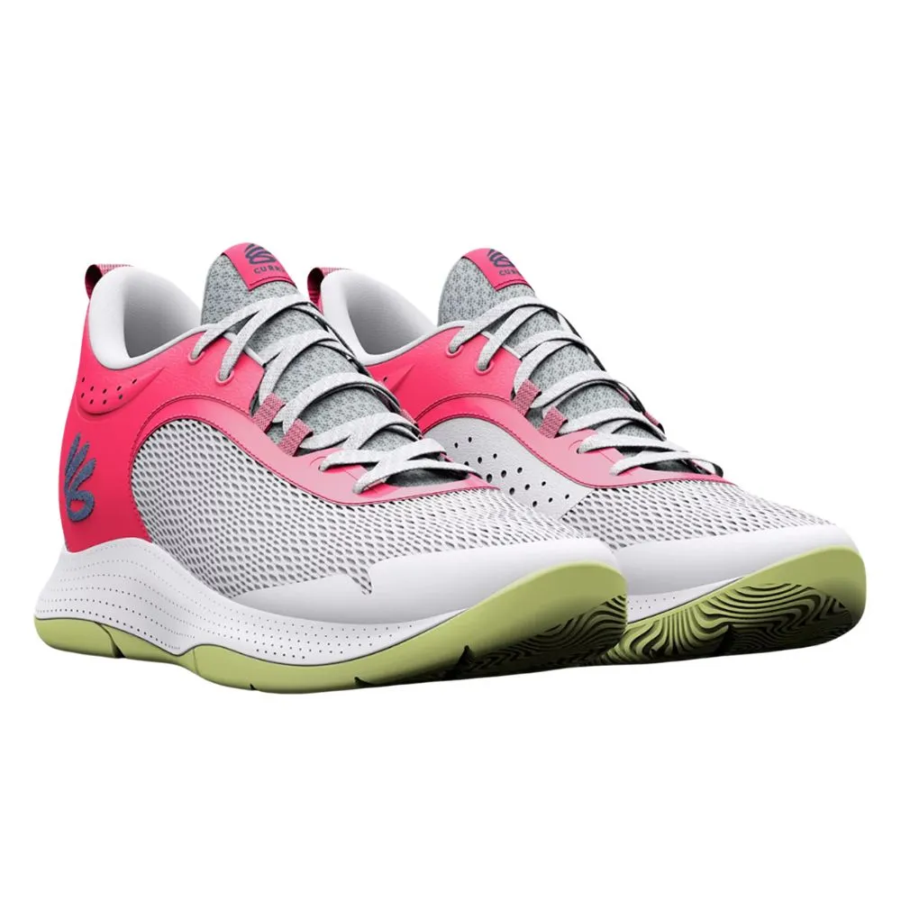 UA Curry 3Z6 Basketball Shoe - Gray Mist/Pink Shock/Downpour Gray