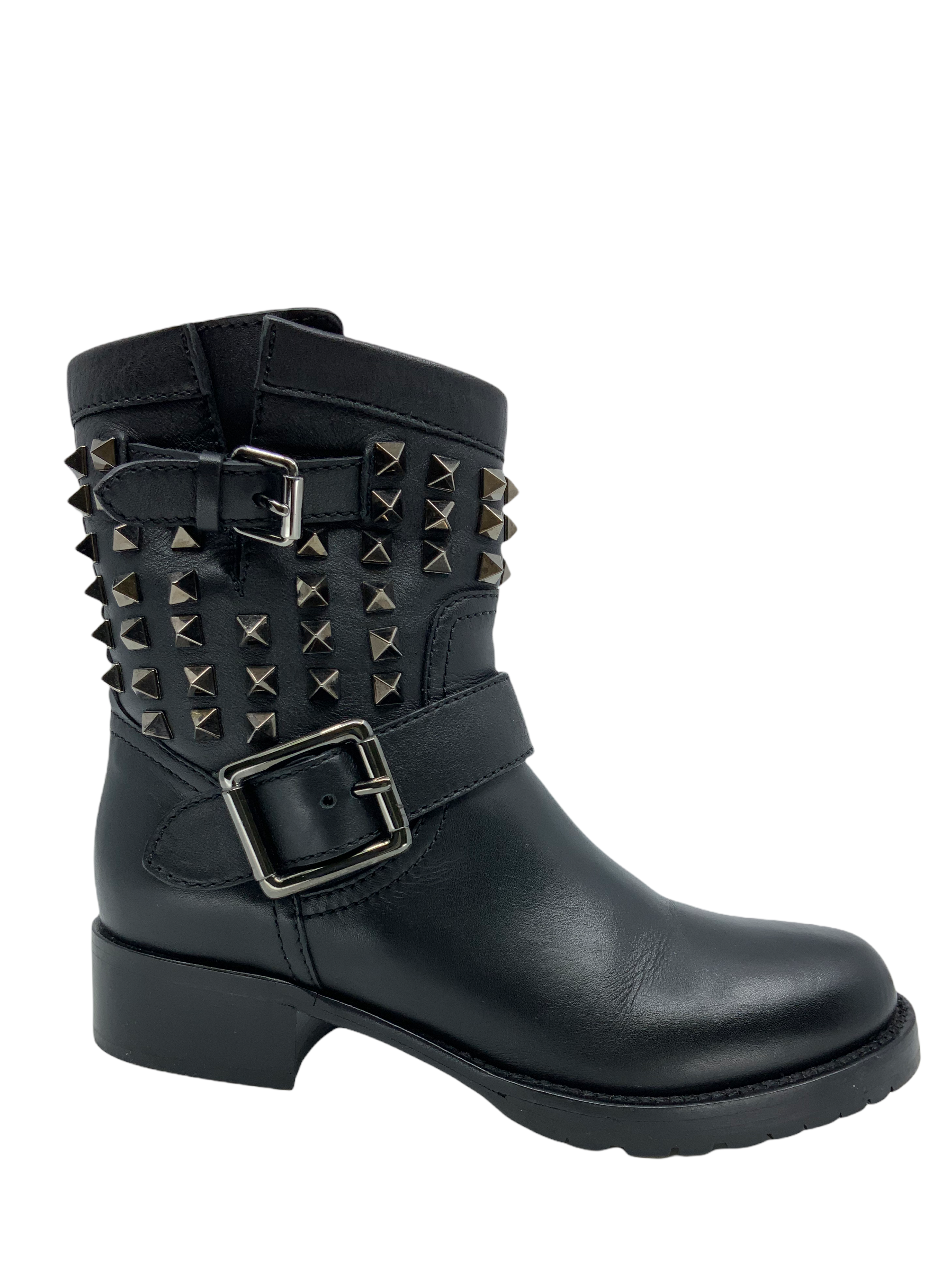 Valentino Rockstud Rolling Biker Boot Size 5