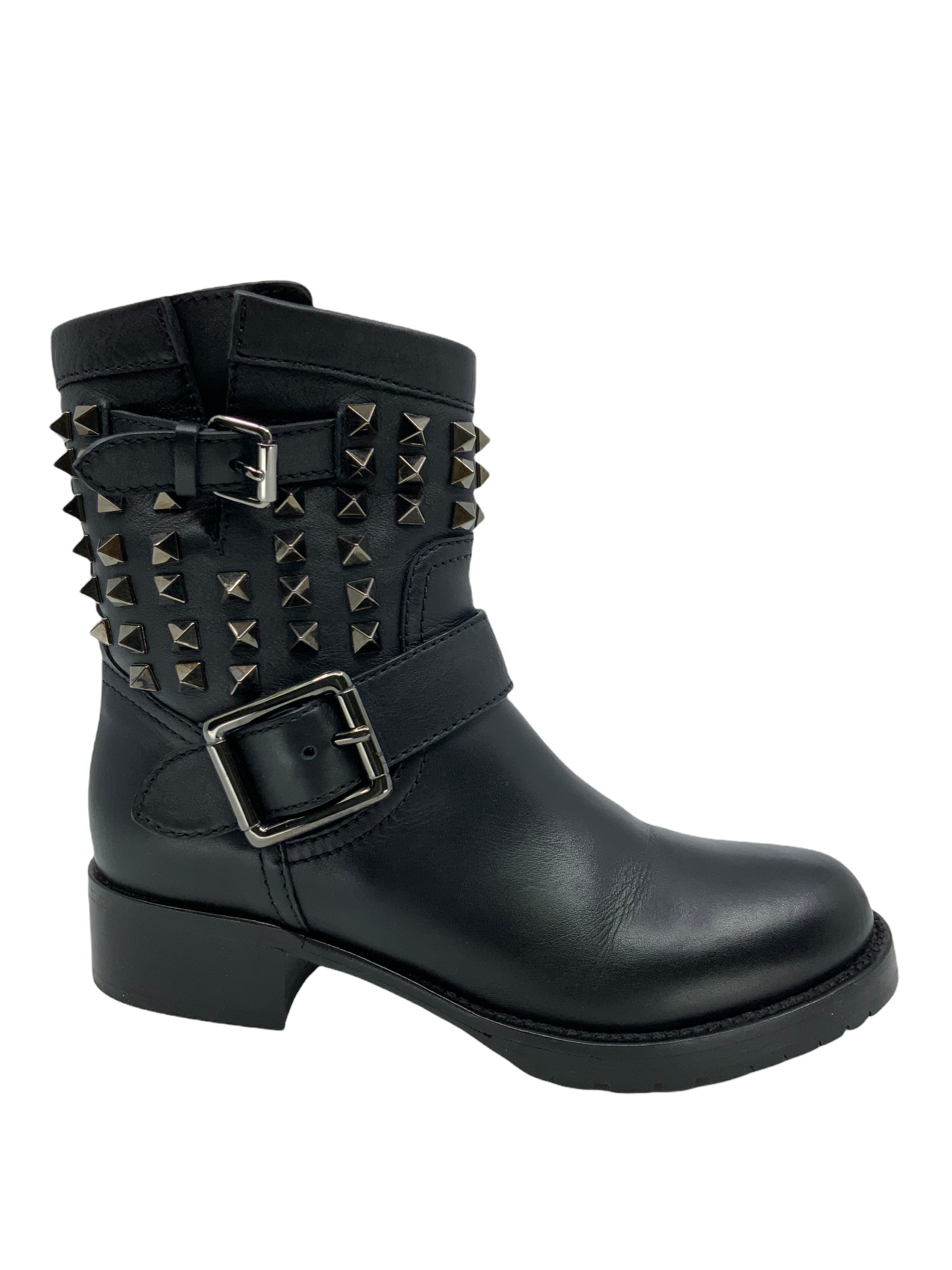 Valentino Rockstud Rolling Biker Boot Size 5