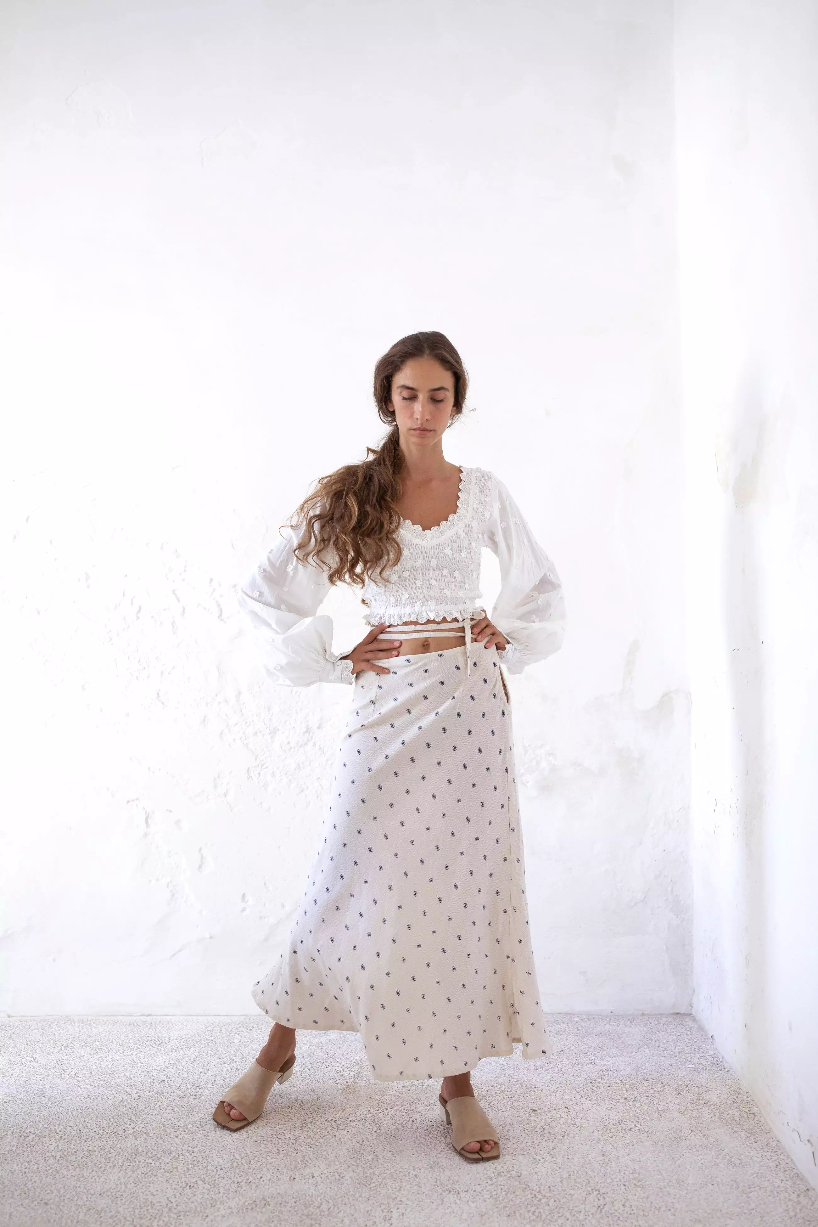 Vavara Skirt | Undyed Indigo Print - Shop Now