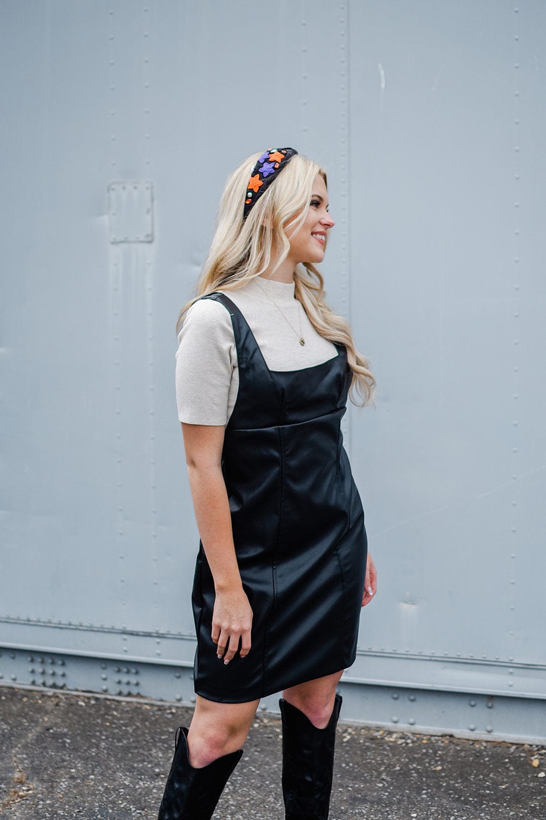 Vegan Leather Mini Dress