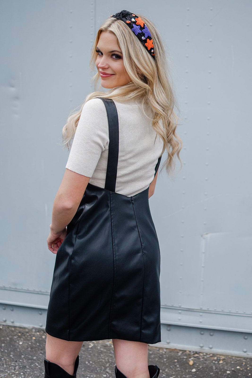 Vegan Leather Mini Dress