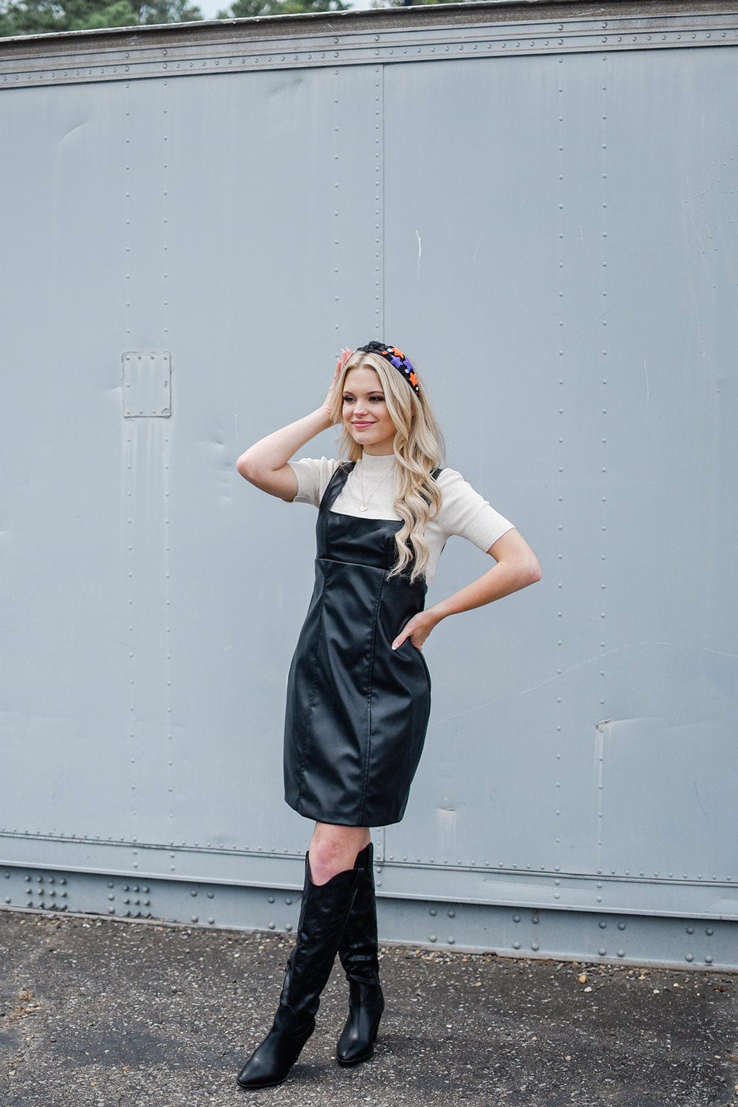 Vegan Leather Mini Dress