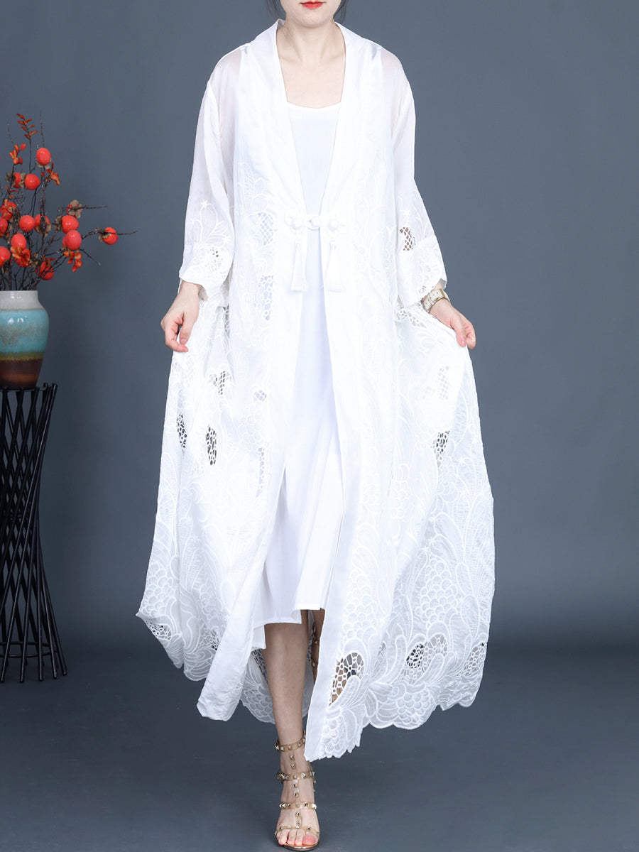 Vintage Cutout Tassel Vest Dress + Outwear for Women Summer - KL1016