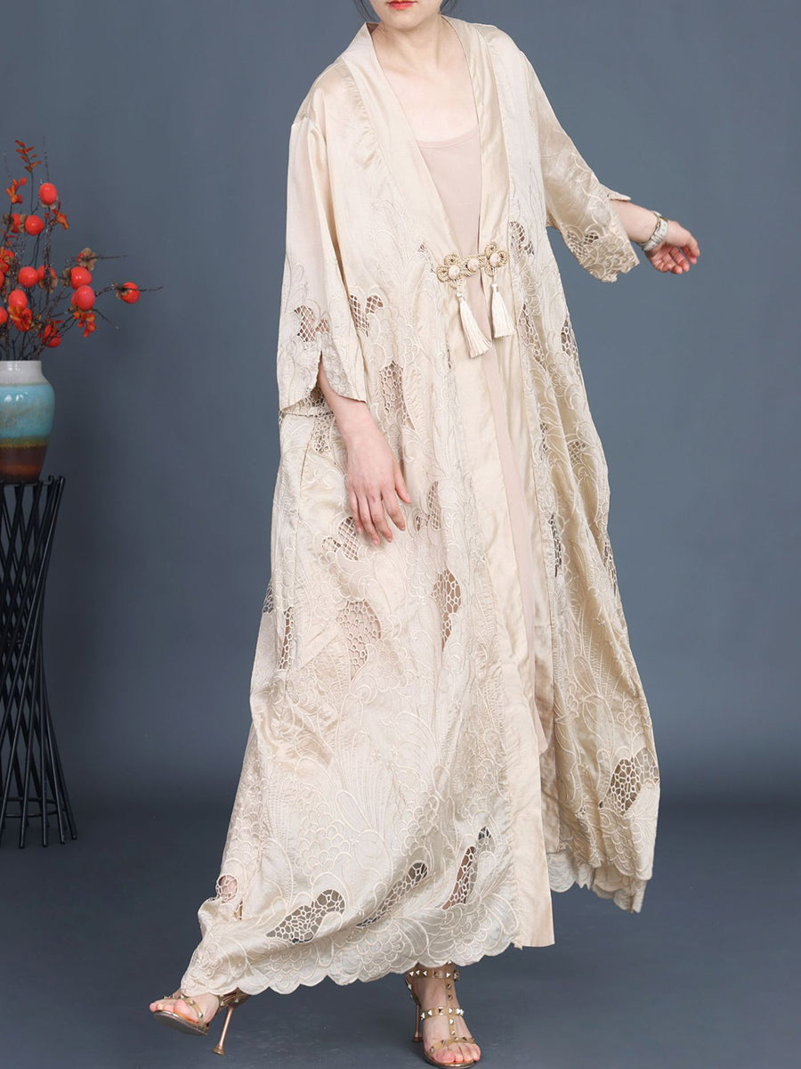 Vintage Cutout Tassel Vest Dress + Outwear for Women Summer - KL1016