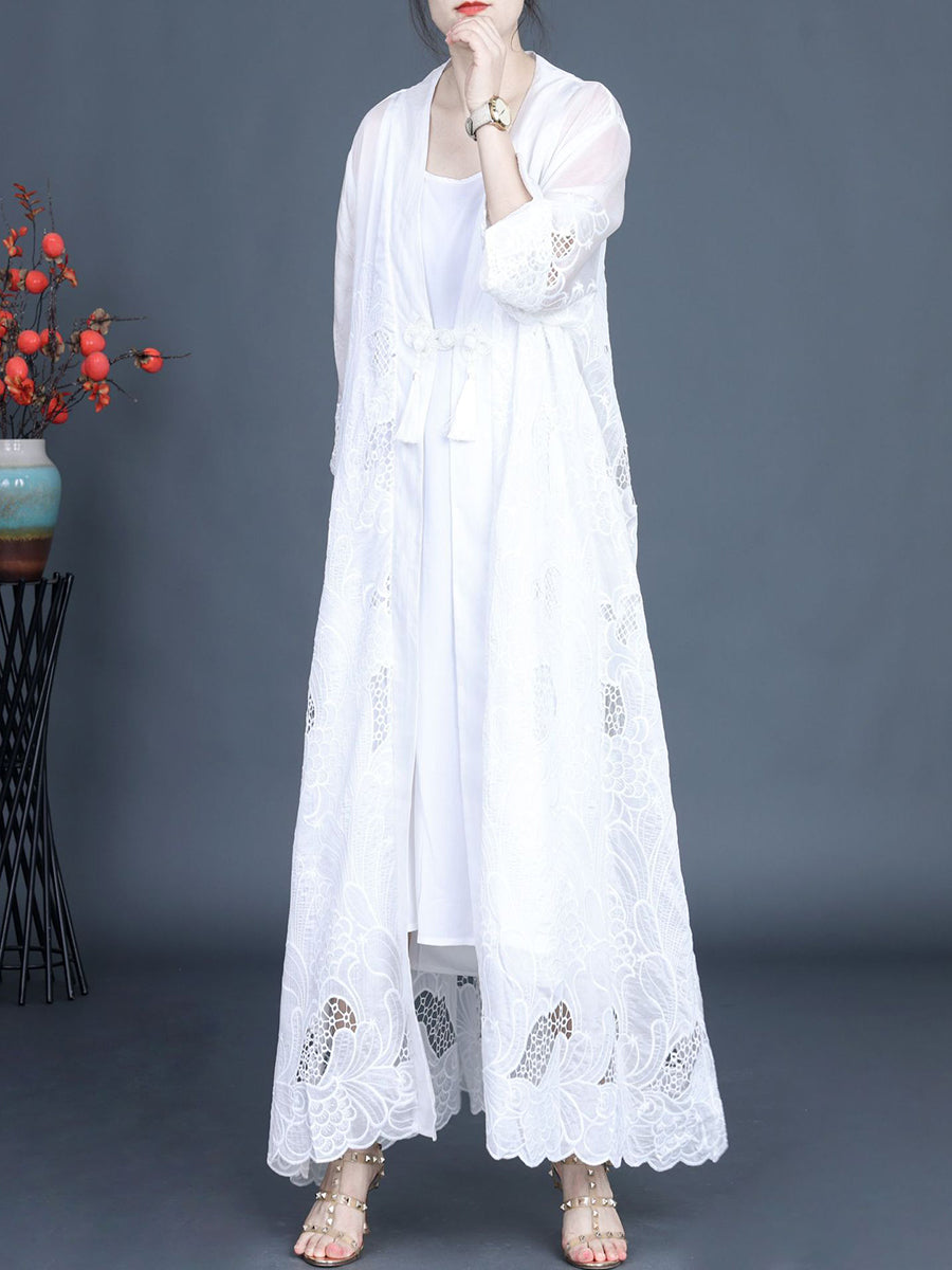 Vintage Cutout Tassel Vest Dress + Outwear for Women Summer - KL1016