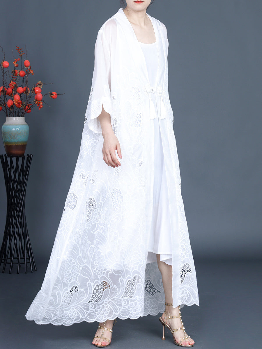 Vintage Cutout Tassel Vest Dress + Outwear for Women Summer - KL1016