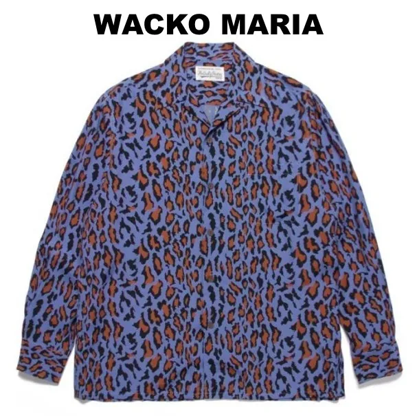 WACKO MARIA Leopard Print Street Style Long Sleeve Shirt