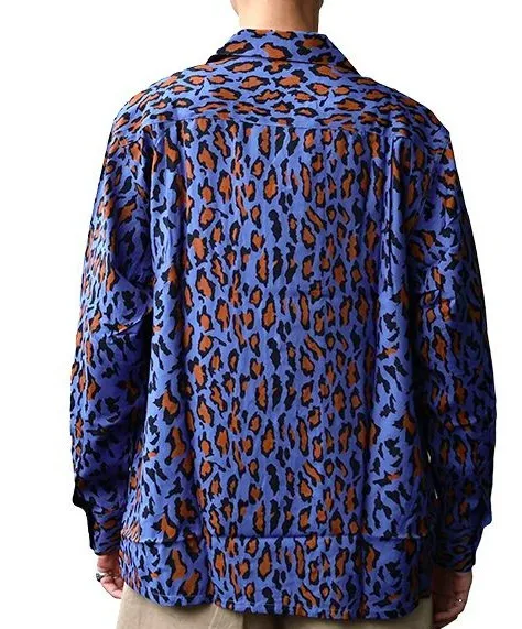 WACKO MARIA Leopard Print Street Style Long Sleeve Shirt